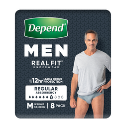 Depend Real Fit Underwear Mens 8 Pack (Medium)
