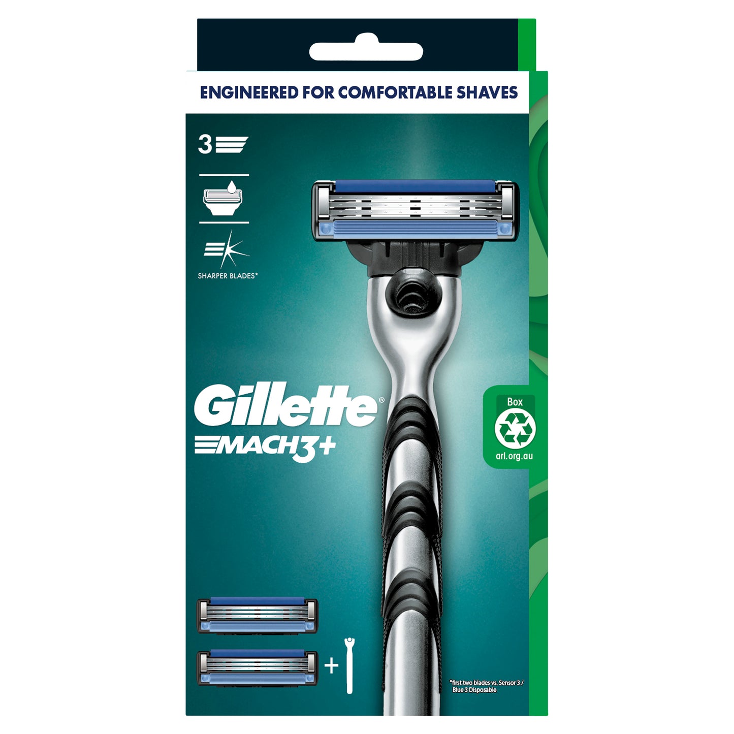 Gillette Mach3 Razor Handle + 2 Cartridges Pack