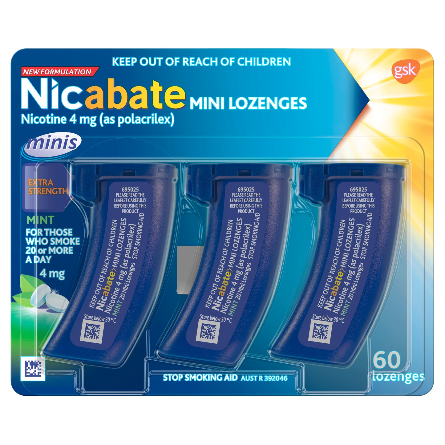 Nicabate Mini s 4mg Lozenge 60 Pack