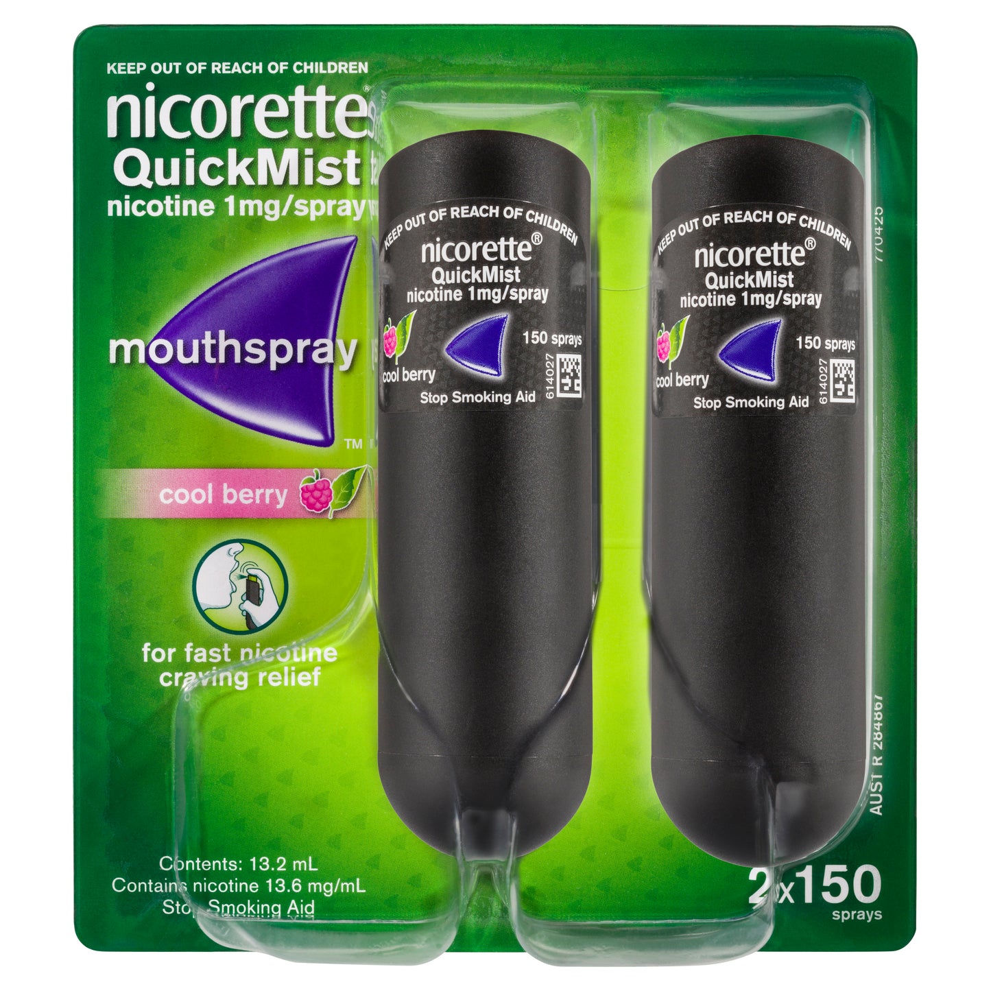 Nicorette Quickmist Mouthspray Cool Berry 2x150 Sprays