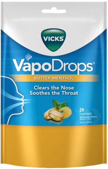 Vapodrops Butter Menthol 24 Lozenges