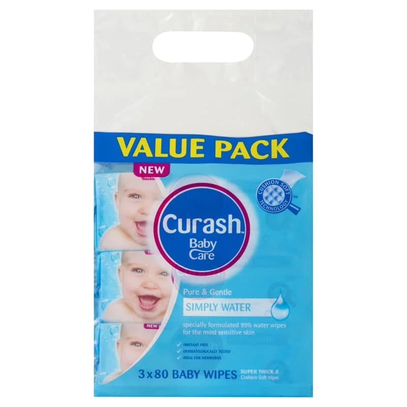 Curash BabyCare Wipes Simply Water 3x80 240 pack