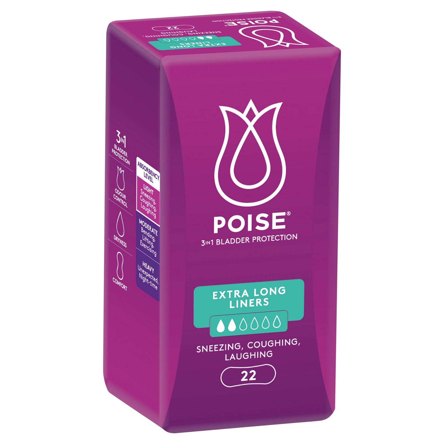 Poise Liners Extra Long 22