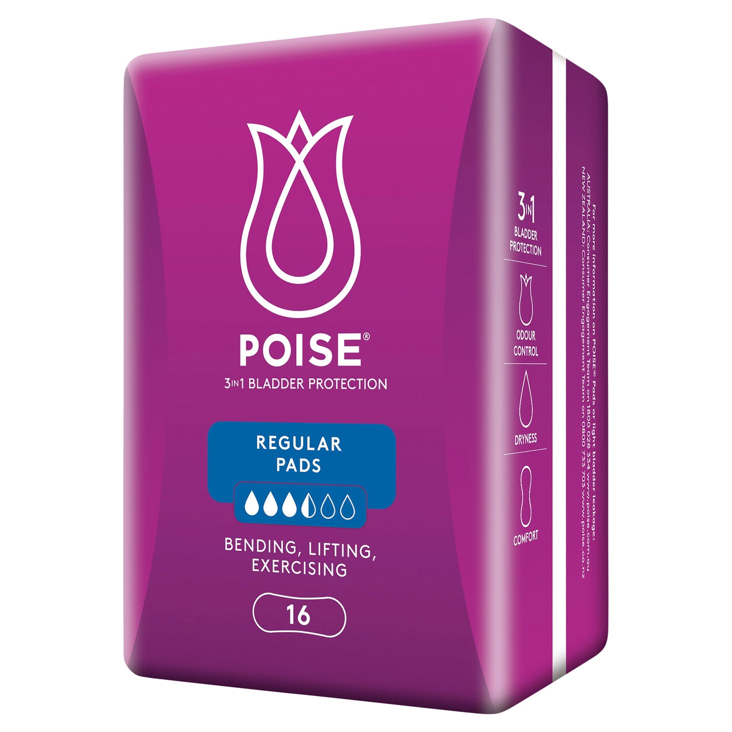 Poise Pads Regular 16