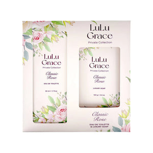 Lulu Grace Rose Gift Set 50ml Eau De Toilette EDT & 100gm Soap