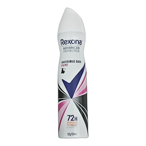 Rexona Women Invisible Dry Pure Antiperspirant Deodorant Aerosol 250mL