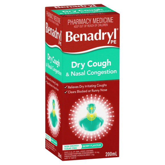 Benadryl Dry Cough & Nasal Congestion 200ml
