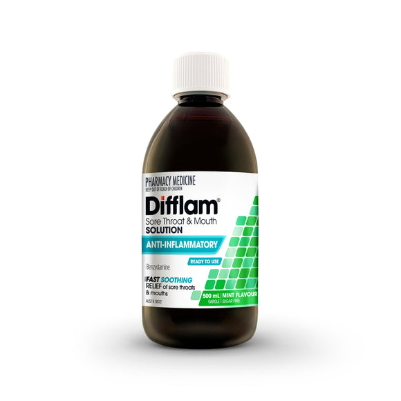 Difflam Sore Throat & Mouth Solution Mint 500 ml