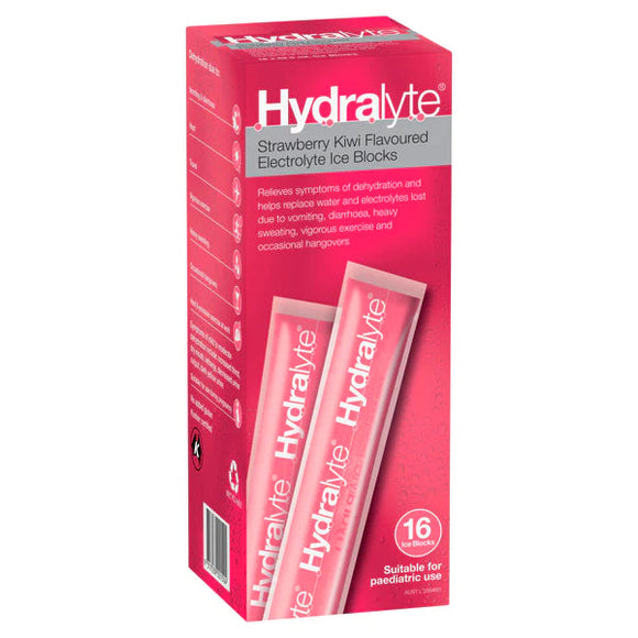 Hydralyte Ice Block 16 Pack (Strawberry Kiwi)