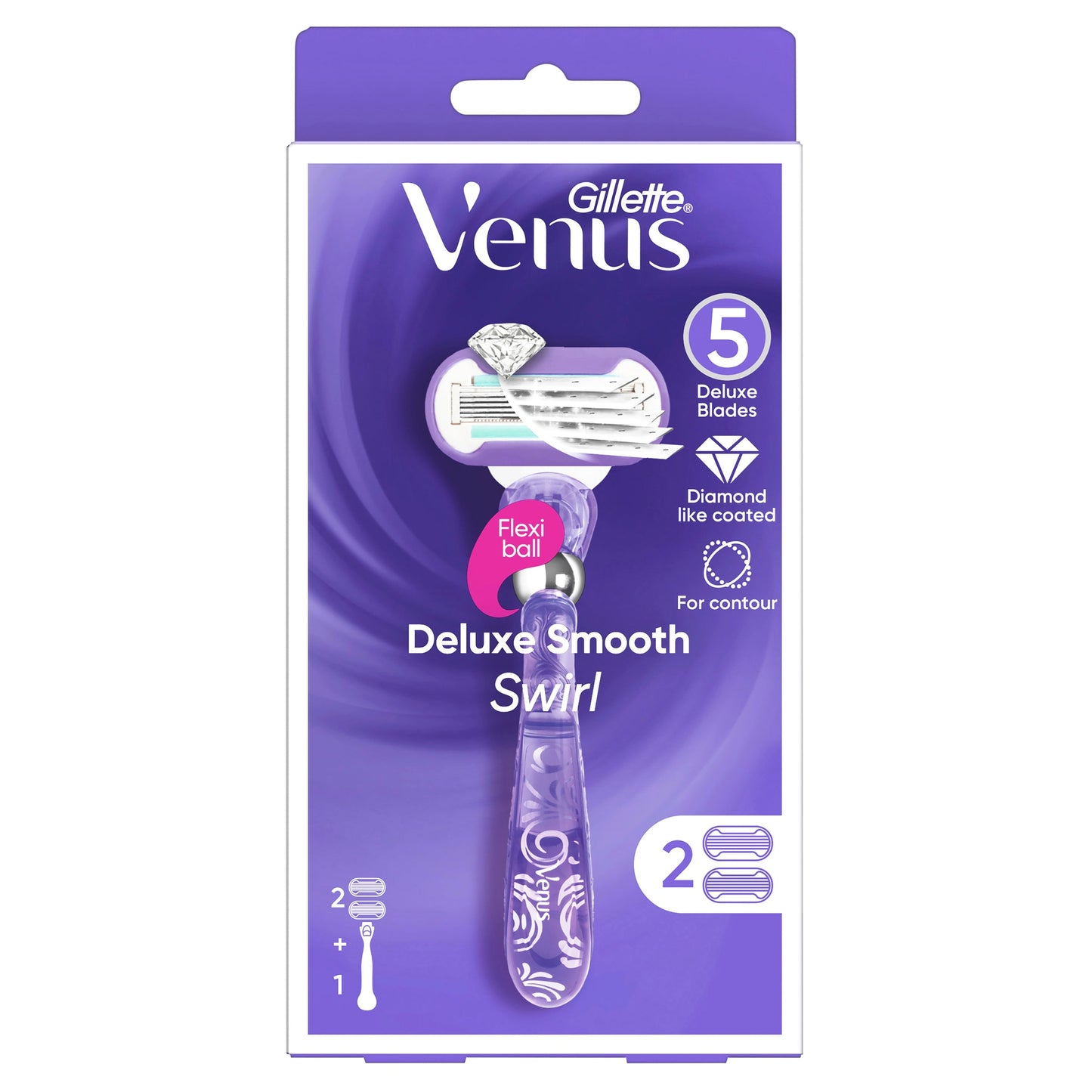 Gillette Venus Deluxe Smooth Swirl + 2 Blade Refills