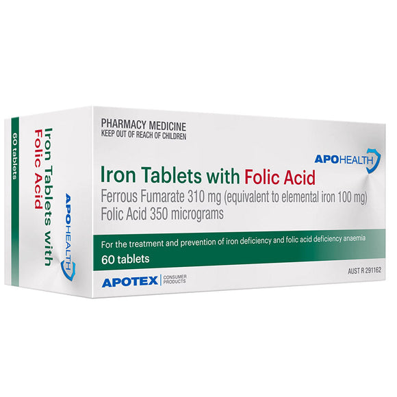 Apohealth Iron Tablets with Folic Acid 60 Tablets