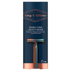 King C. Gillette Double Edge Safety Razor 1 Razor with 5 Platinum Coated Blades