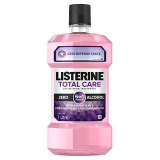 Listerine Total Care Zero Alcohol 6-in-1 Less Intense Mouthwash 1L