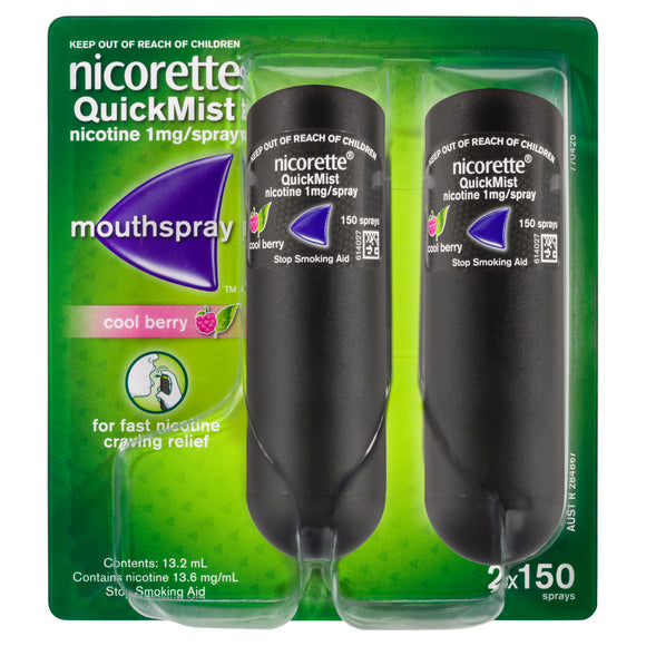 Nicorette Quickmist Mouthspray Cool Berry 2x150 Sprays