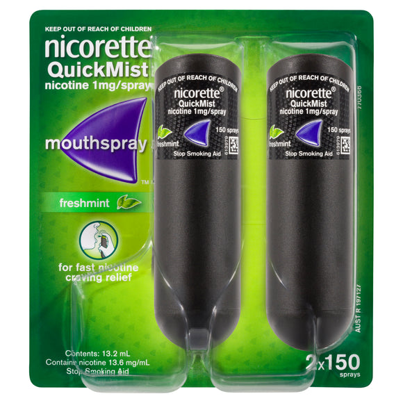 Nicorette QuickMist Mouth Spray 150 Spray Duo Pack [Freshmint]