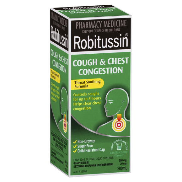 Robitussin Cough and Chest Congestion Cough Mixture 200mL