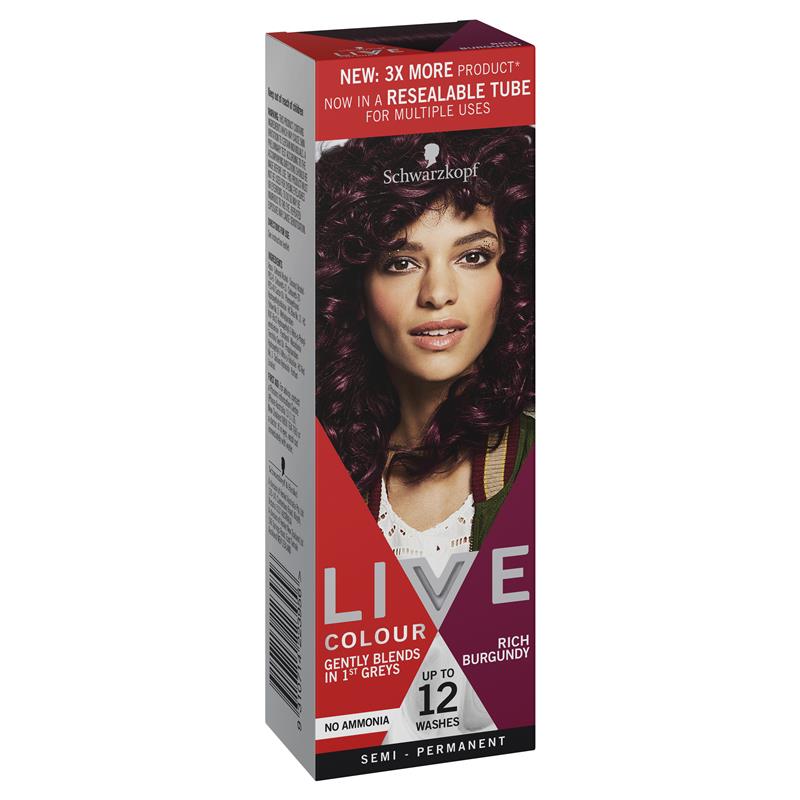 Schwarzkopf Live Colour Rich Burgundy 75ml - new