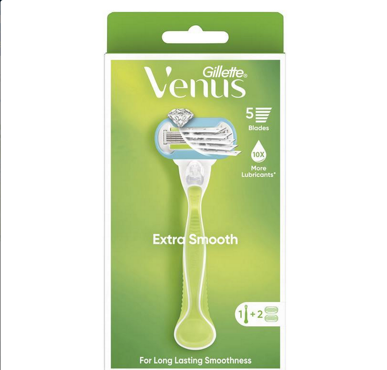 Gillette Venus Extra Smooth Razor Handle + 2 Blade Refills