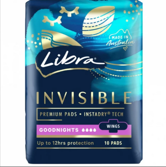 Libra Invisible Goodnights Pads with Wings 10