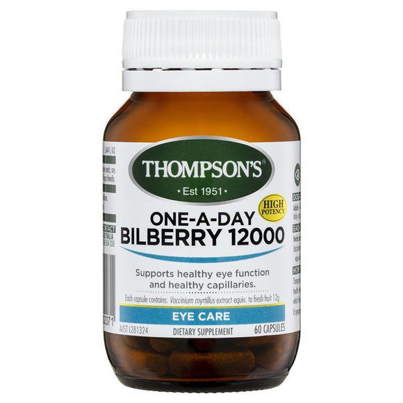 Thompsons One A Day Bilberry 12000 Eye Care 60 Capsules