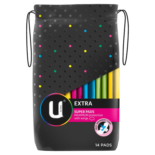 U By Kotex Maxi Pads Super with wings 14 Pack
