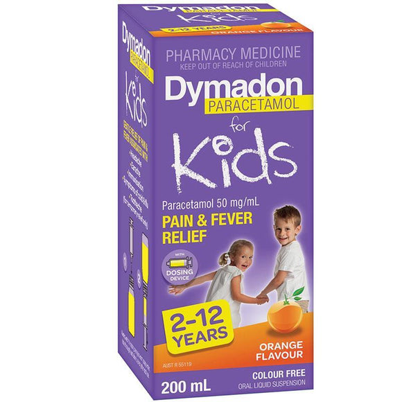 Dymadon Paracetamol 2-12 Years 200mL Orange
