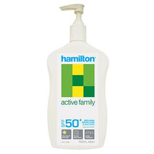 Hamilton Active Family Sunscreen Lotion SPF50+ 500mL