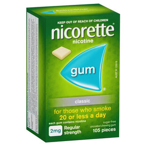 Nicorette Gum 2mg 105 pieces classic