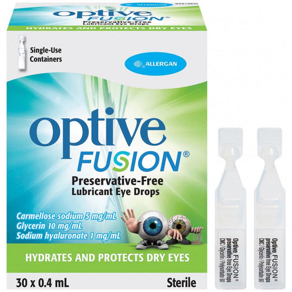 Optive Fusion Lubricant Eye Drops 0.4mL x30