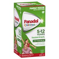 Panadol Children 1-5 Years Colour-Free Strawberry 200mL
