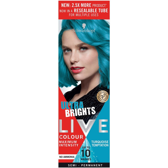 Schwarzkopf Live Colour [Ultra Brights] Turquoise Temptation 10 Washes 75ml