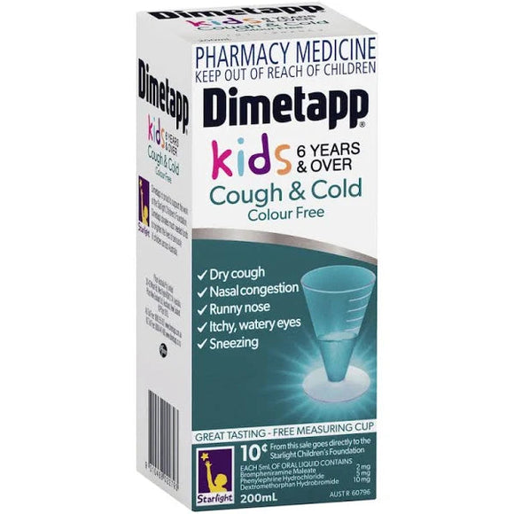 Dimetapp Cough and Cold Colour Free 200mL