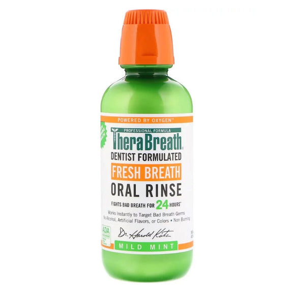 TheraBreath Fresh Breath Oral Rinse Mouthwash [Mild Mint] 473mL